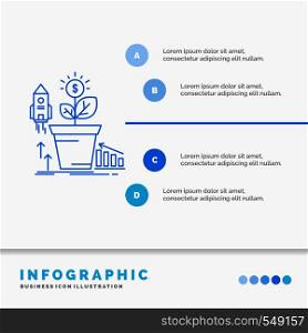 Finance, financial, growth, money, profit Infographics Template for Website and Presentation. Line Blue icon infographic style vector illustration. Vector EPS10 Abstract Template background