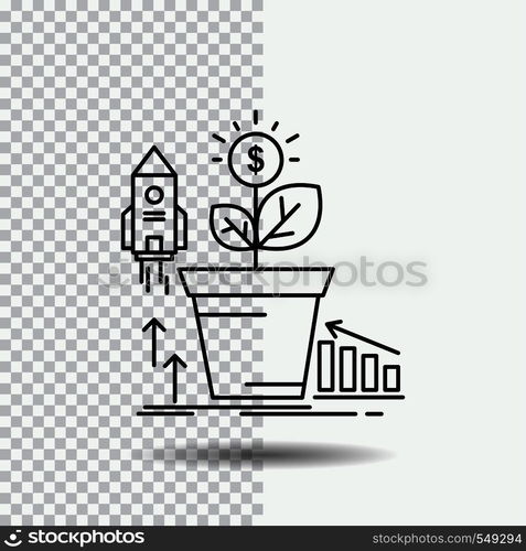 Finance, financial, growth, money, profit Line Icon on Transparent Background. Black Icon Vector Illustration. Vector EPS10 Abstract Template background