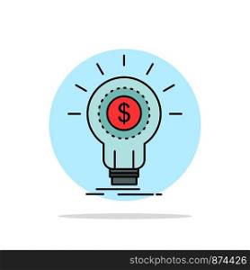 Finance, financial, idea, money, startup Flat Color Icon Vector