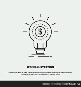 Finance, financial, idea, money, startup Icon. Line vector gray symbol for UI and UX, website or mobile application. Vector EPS10 Abstract Template background