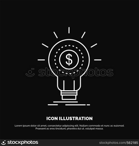 Finance, financial, idea, money, startup Icon. Line vector symbol for UI and UX, website or mobile application. Vector EPS10 Abstract Template background