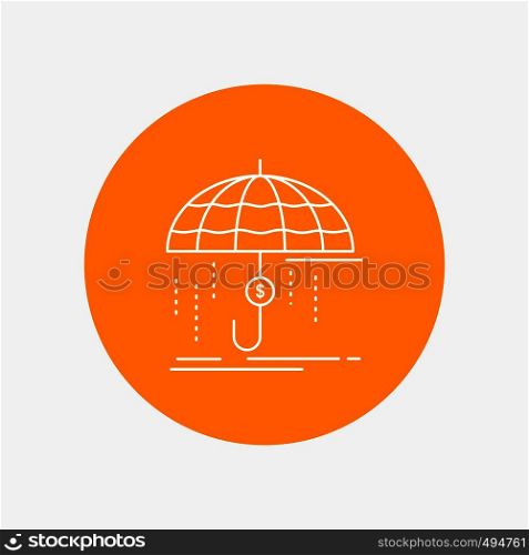 Finance, financial, insurance, money, protection White Line Icon in Circle background. vector icon illustration. Vector EPS10 Abstract Template background
