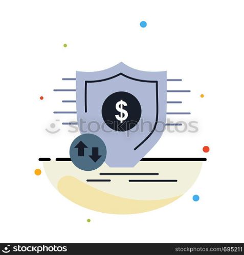 Finance, financial, money, secure, security Flat Color Icon Vector