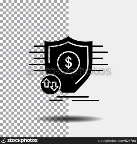 Finance, financial, money, secure, security Glyph Icon on Transparent Background. Black Icon. Vector EPS10 Abstract Template background