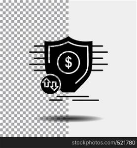 Finance, financial, money, secure, security Glyph Icon on Transparent Background. Black Icon. Vector EPS10 Abstract Template background