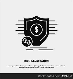 Finance, financial, money, secure, security Icon. glyph vector gray symbol for UI and UX, website or mobile application. Vector EPS10 Abstract Template background