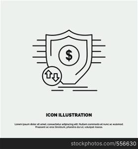 Finance, financial, money, secure, security Icon. Line vector gray symbol for UI and UX, website or mobile application. Vector EPS10 Abstract Template background
