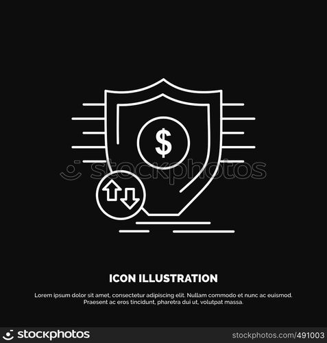 Finance, financial, money, secure, security Icon. Line vector symbol for UI and UX, website or mobile application. Vector EPS10 Abstract Template background