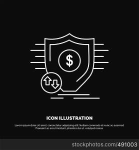 Finance, financial, money, secure, security Icon. Line vector symbol for UI and UX, website or mobile application. Vector EPS10 Abstract Template background