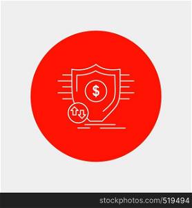 Finance, financial, money, secure, security White Line Icon in Circle background. vector icon illustration. Vector EPS10 Abstract Template background
