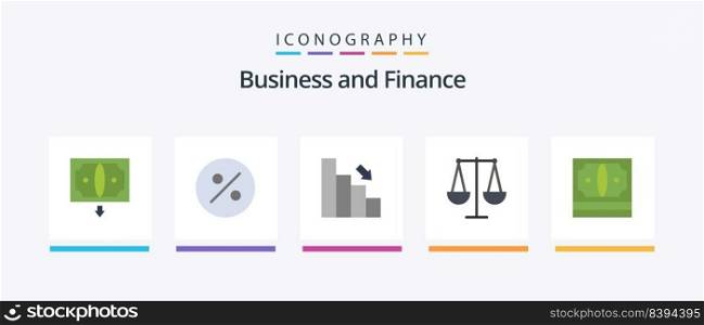 Finance Flat 5 Icon Pack Including finance. business. chart. libra. business. Creative Icons Design