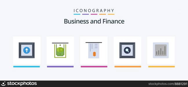 Finance Flat 5 Icon Pack Including . money. graph. analytics. Creative Icons Design