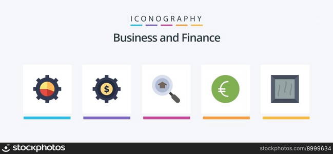 Finance Flat 5 Icon Pack Including . search. crate. Creative Icons Design