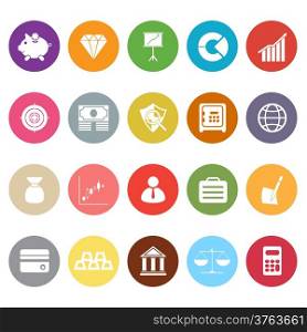 Finance flat icons on white background, stock vector
