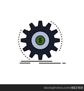 Finance, flow, income, making, money Flat Color Icon Vector