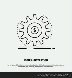 Finance, flow, income, making, money Icon. Line vector gray symbol for UI and UX, website or mobile application. Vector EPS10 Abstract Template background