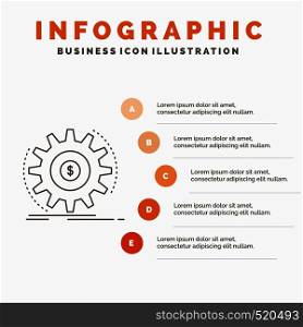 Finance, flow, income, making, money Infographics Template for Website and Presentation. Line Gray icon with Orange infographic style vector illustration. Vector EPS10 Abstract Template background