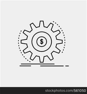 Finance, flow, income, making, money Line Icon. Vector isolated illustration. Vector EPS10 Abstract Template background