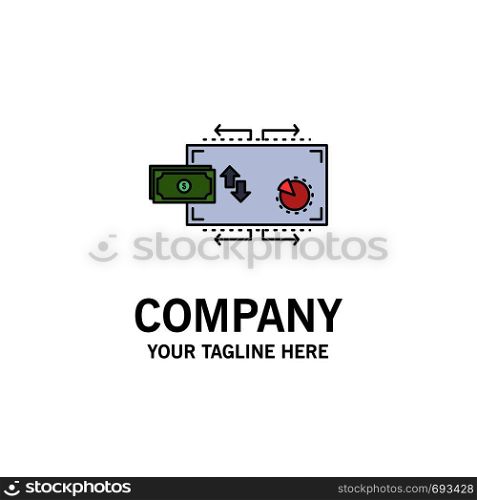 Finance, flow, marketing, money, payments Flat Color Icon Vector