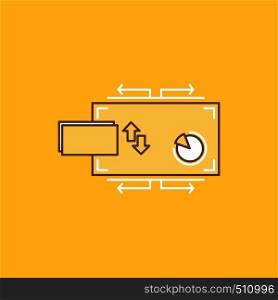 Finance, flow, marketing, money, payments Flat Line Filled Icon. Beautiful Logo button over yellow background for UI and UX, website or mobile application. Vector EPS10 Abstract Template background