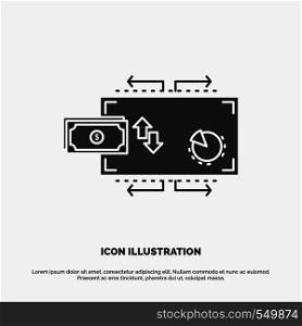 Finance, flow, marketing, money, payments Icon. glyph vector gray symbol for UI and UX, website or mobile application. Vector EPS10 Abstract Template background
