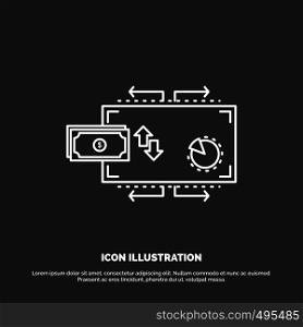 Finance, flow, marketing, money, payments Icon. Line vector symbol for UI and UX, website or mobile application. Vector EPS10 Abstract Template background