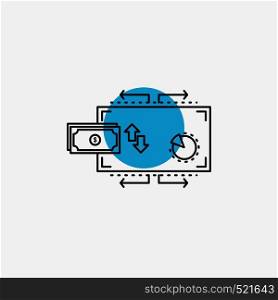 Finance, flow, marketing, money, payments Line Icon. Vector EPS10 Abstract Template background