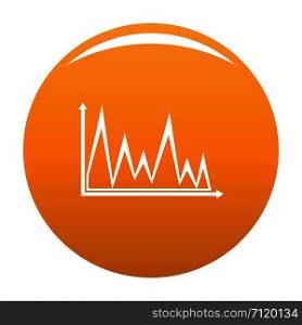 Finance graph icon. Simple illustration of graph vector icon for any any design orange. Finance graph icon vector orange