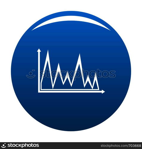 Finance graph icon vector blue circle isolated on white background . Finance graph icon blue vector