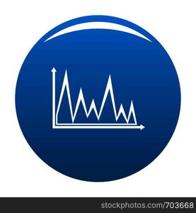 Finance graph icon vector blue circle isolated on white background . Finance graph icon blue vector