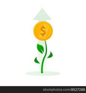 Finance growth vector. Flat green icon. Business financial investment. Economy vector design.. Finance growth vector. Flat green icon. Business financial investment. Economy vector design