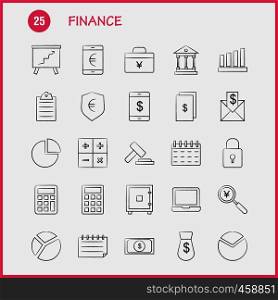 Finance Hand Drawn Icons Set For Infographics, Mobile UX/UI Kit And Print Design. Include: Dollar, Coin, Money, Flower, Sale, Cloud, Discount, Sale Collection Modern Infographic Logo and Pictogram. - Vector