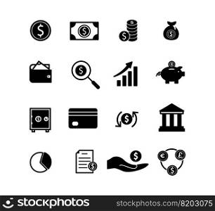 Finance icon vector logo design template flat style