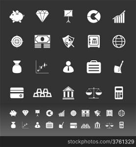 Finance icons on gray background, stock vector