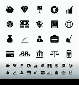 Finance icons on white background