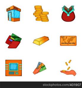 Finance icons set. Cartoon illustration of 9 finance vector icons for web. Finance icons set, cartoon style