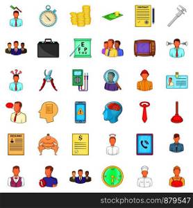 Finance icons set. Cartoon style of 36 finance vector icons for web isolated on white background. Finance icons set, cartoon style