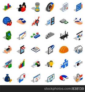 Finance icons set. Isometric style of 36 finance vector icons for web isolated on white background. Finance icons set, isometric style