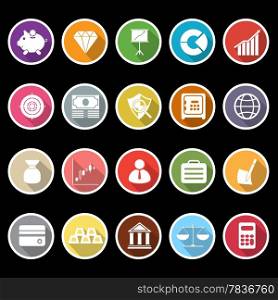 Finance icons with long shadow, stock vector
