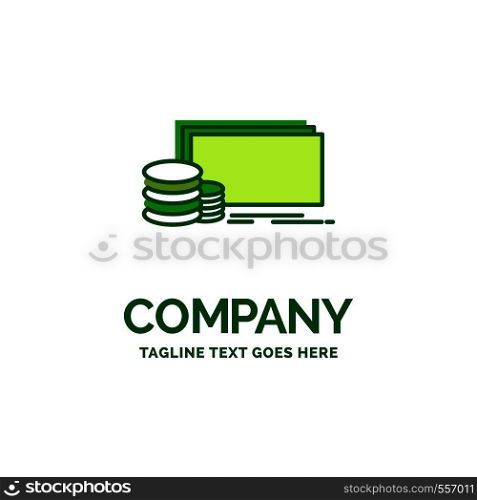 Finance, investment, payment, Money, dollar Flat Business Logo template. Creative Green Brand Name Design.