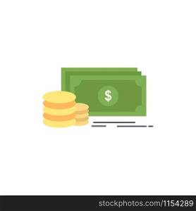 Finance, investment, payment, Money, dollar Flat Color Icon Vector