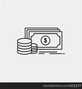 Finance, investment, payment, Money, dollar Line Icon. Vector isolated illustration. Vector EPS10 Abstract Template background