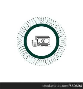 Finance, investment, payment, Money, dollar Line Icon. Vector isolated illustration. Vector EPS10 Abstract Template background