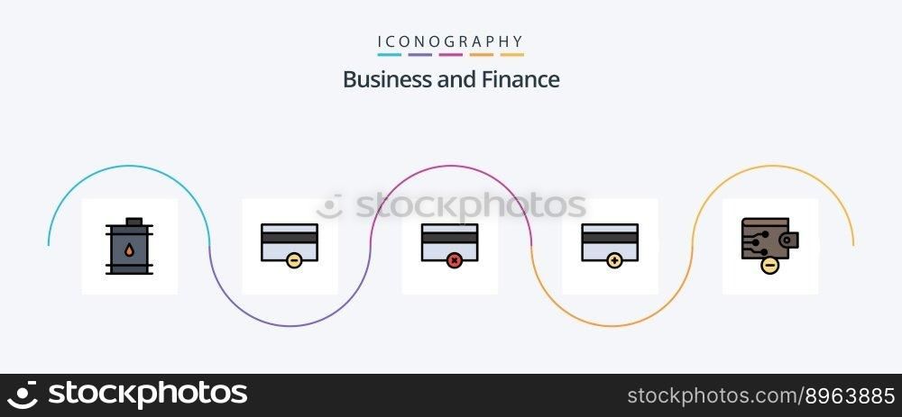 Finance Line Filled Flat 5 Icon Pack Including wallet. finance. finance. no. money