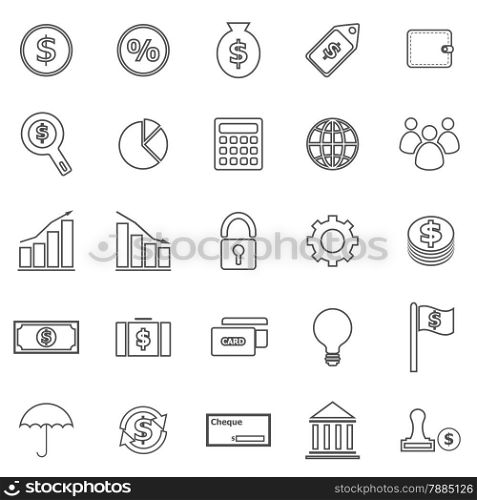 Finance line icons on white background, stock vector
