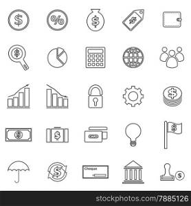 Finance line icons on white background, stock vector