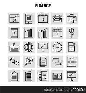 Finance Line Icons Set For Infographics, Mobile UX/UI Kit And Print Design. Include: Graph, Business, Rate, Chart, Files, Documents, Folders, Text, Collection Modern Infographic Logo and Pictogram. - Vector