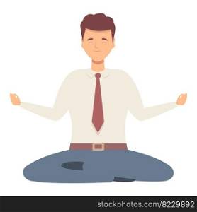 Finance manager meditation icon cartoon vector. Commercial director. Office marketing. Finance manager meditation icon cartoon vector. Commercial director