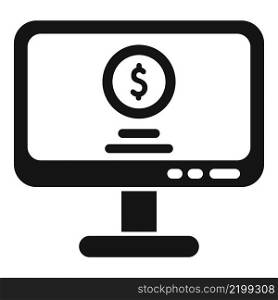 Finance monitor icon simple vector. Payment service. Digital money. Finance monitor icon simple vector. Payment service
