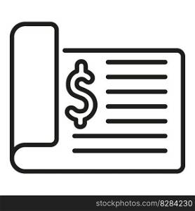 Finance papers icon outline vector. Bank money. Coin deposit. Finance papers icon outline vector. Bank money